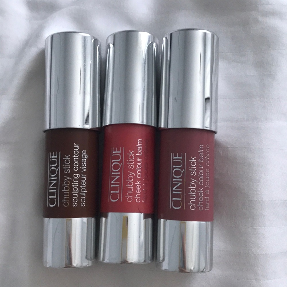 set of three Clinique chubby sticks